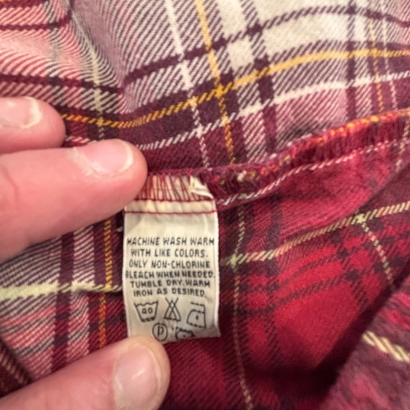 Vintage Eddie Bauer ladies boxy button down plaid top made in Hong Kong sz Large - Picture 12 of 15